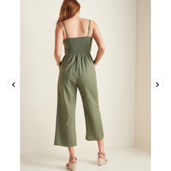 Old Navy Linen Button Front Cami Jumpsuit, S - Picture 3 of 14